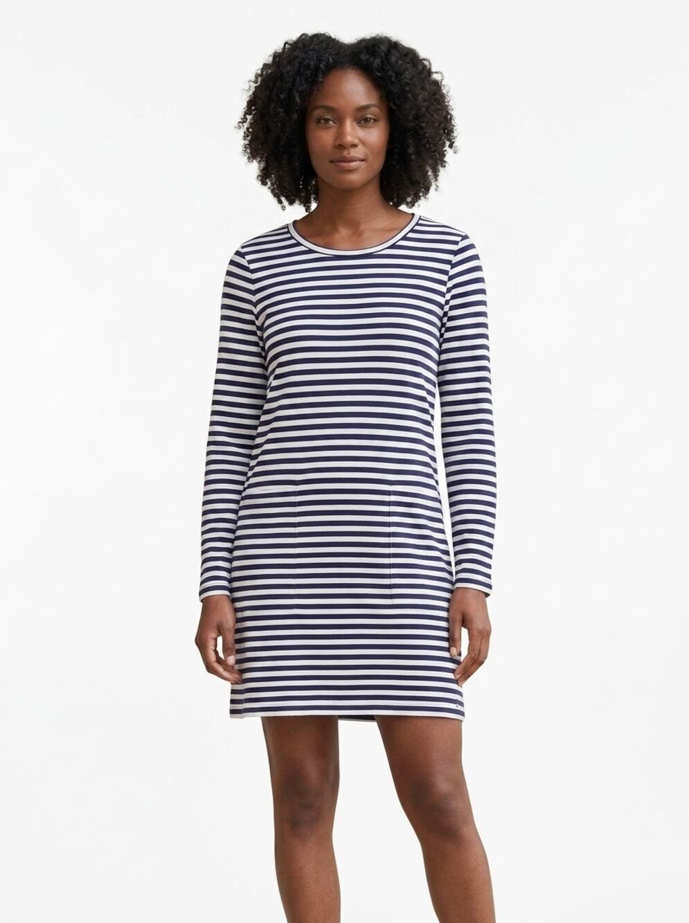 Toad&Co Blue Mini Knit T-Shirt Dress Striped Women Size S